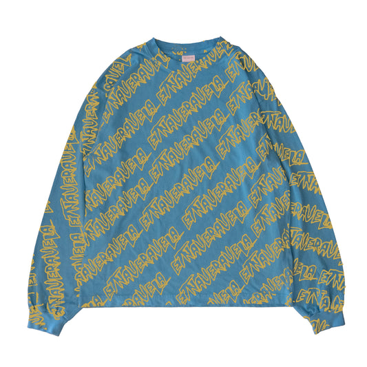 all over print long sleeve yellow/blue