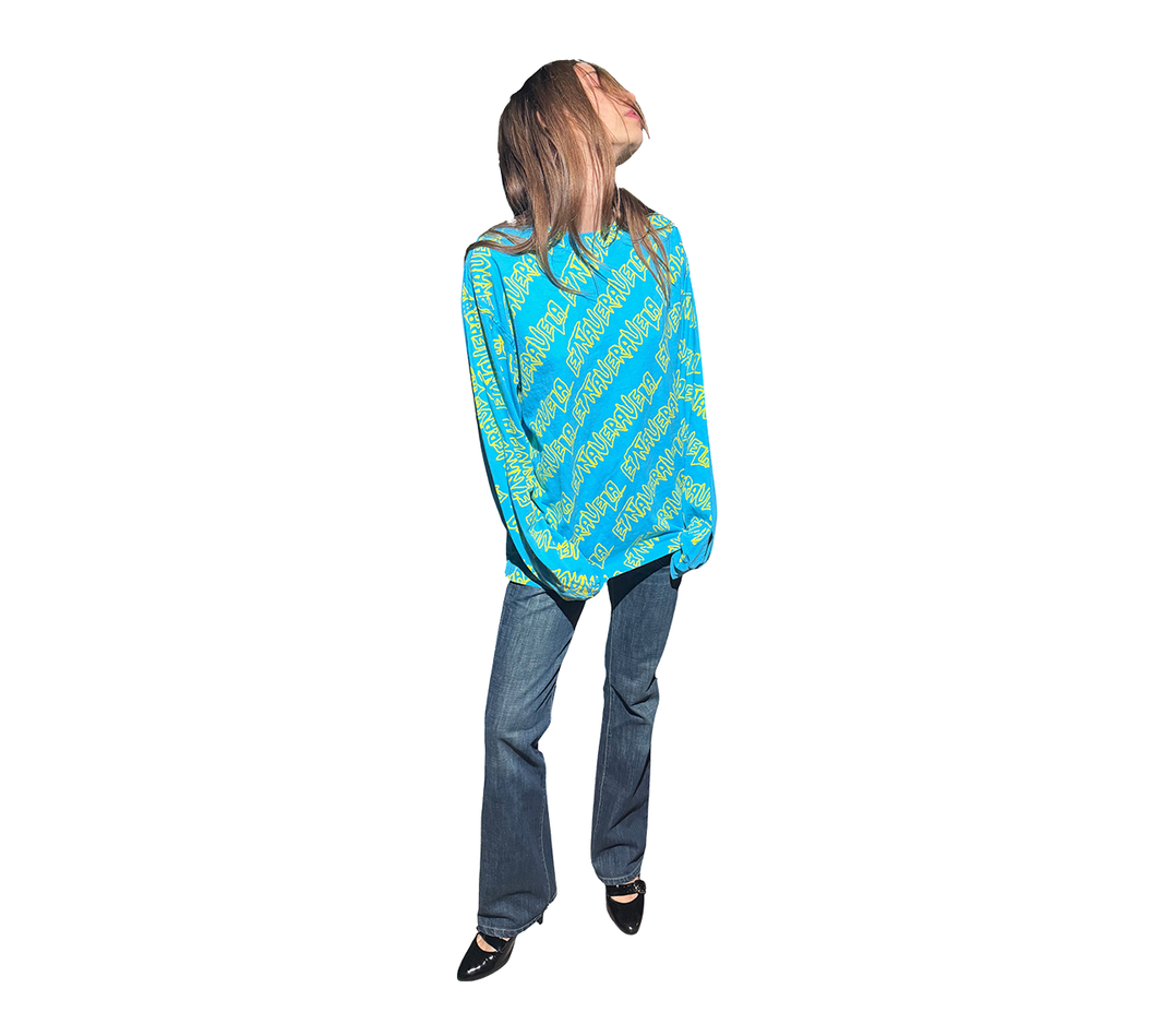 all over print long sleeve yellow/blue